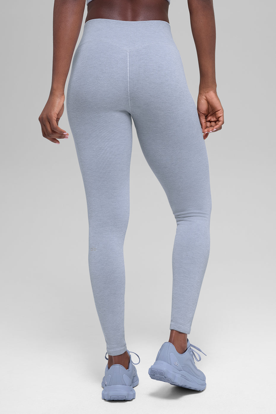 alo Seamless High-Waist Two Tone Rib Legging - Winter Frost Heather