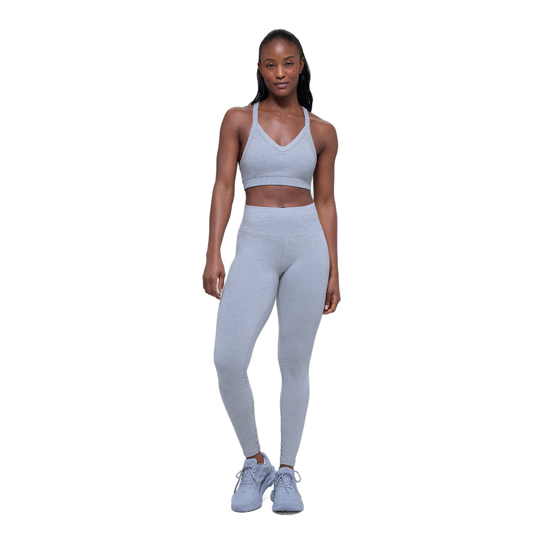 alo Seamless High-Waist Two Tone Rib Legging - Winter Frost Heather
