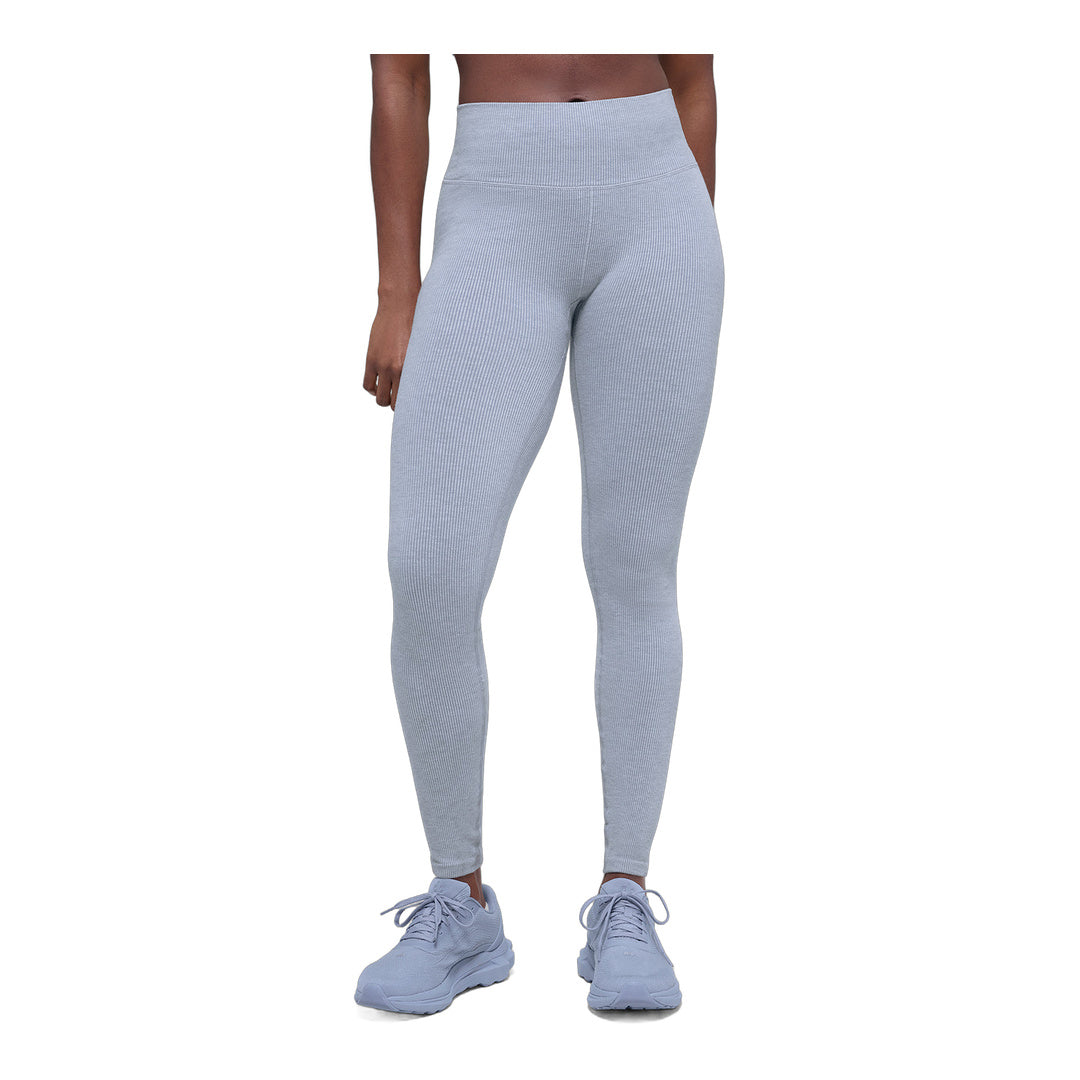 alo Seamless High-Waist Two Tone Rib Legging - Winter Frost Heather