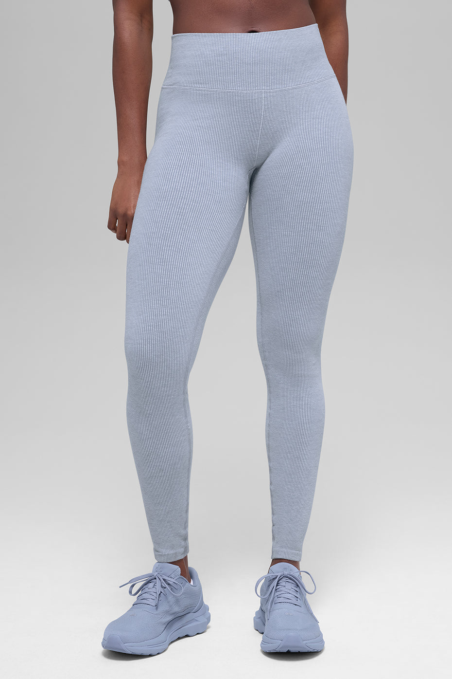 alo Seamless High-Waist Two Tone Rib Legging - Winter Frost Heather