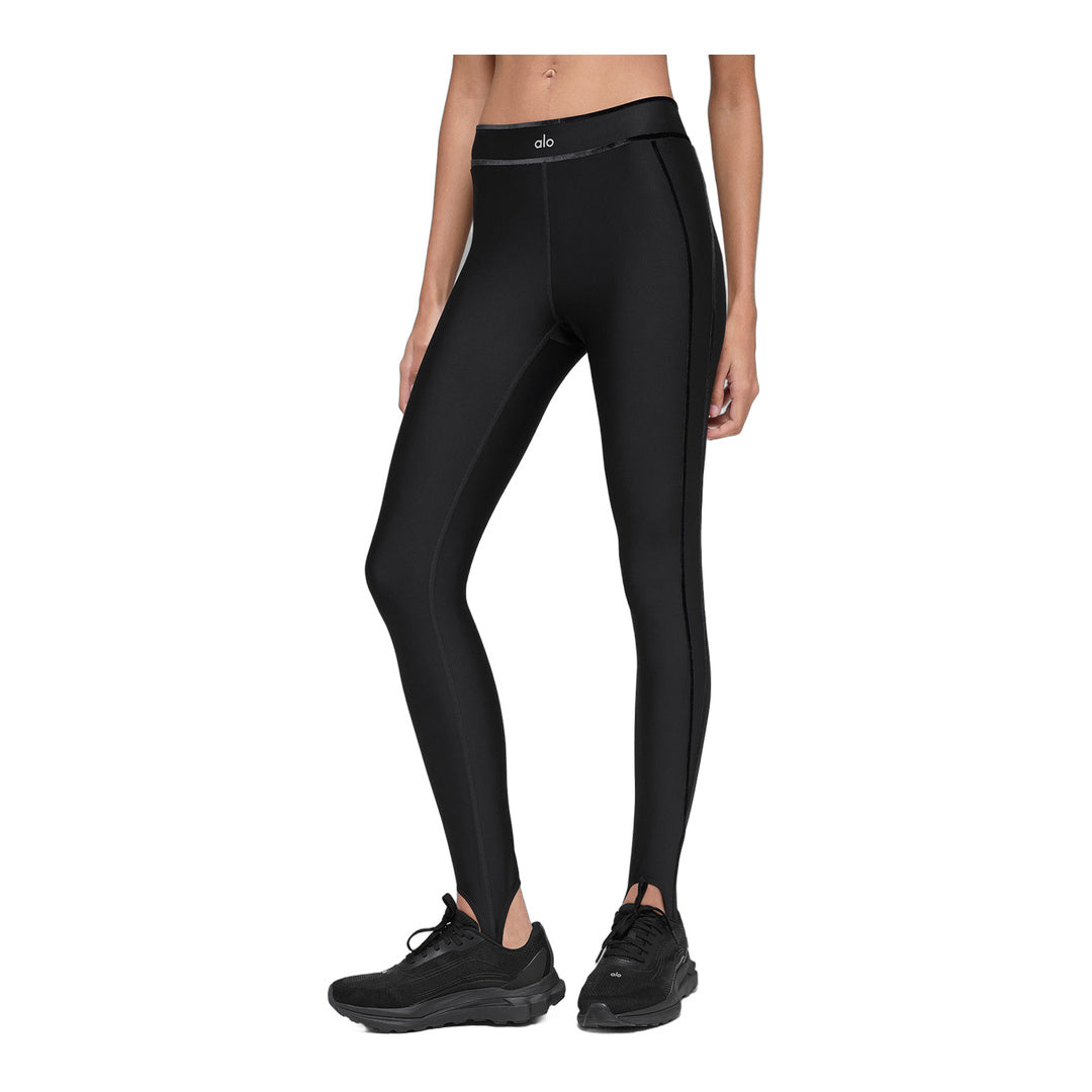 alo Airlift High-Waist Love Language Stirrup Legging - Black