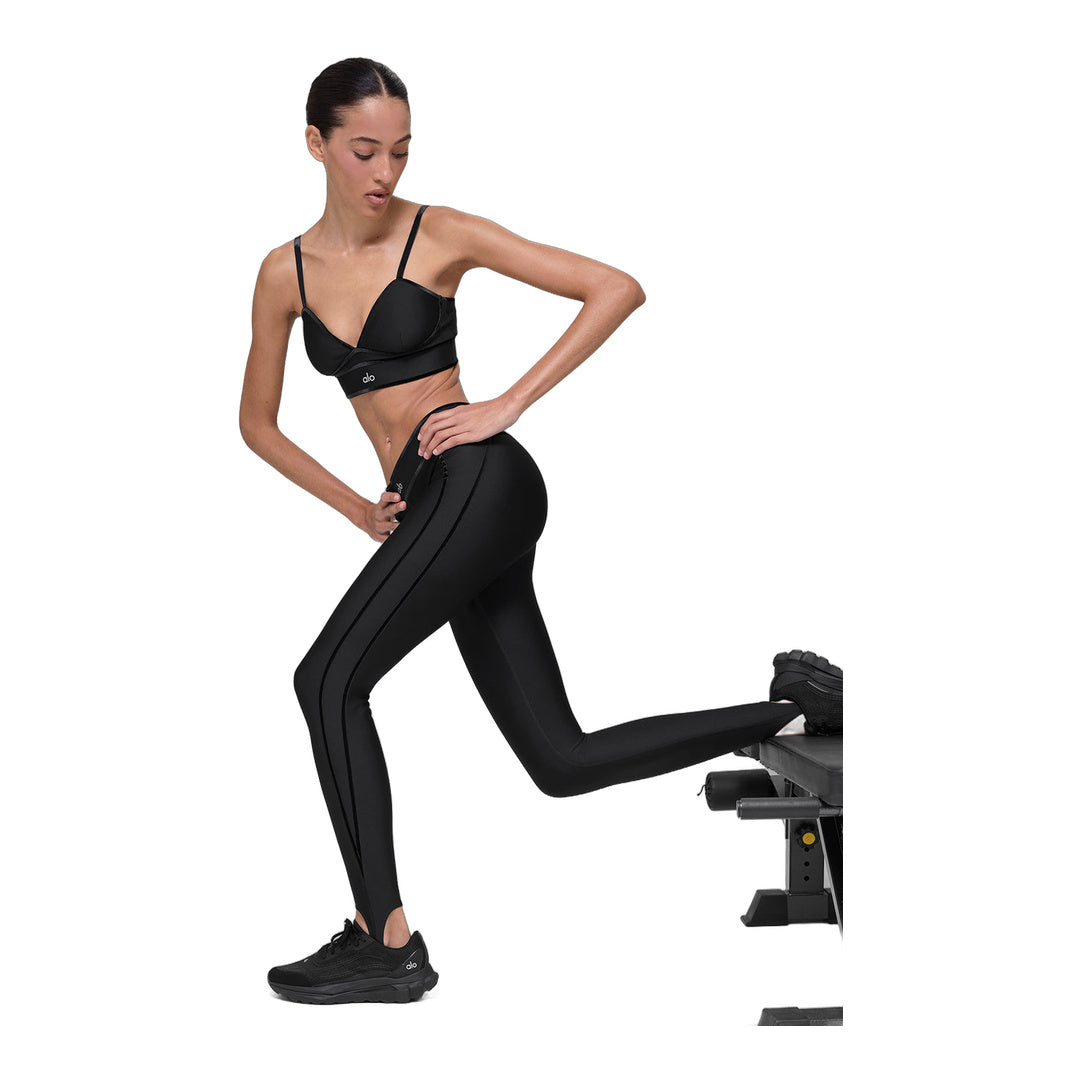 alo Airlift High-Waist Love Language Stirrup Legging - Black