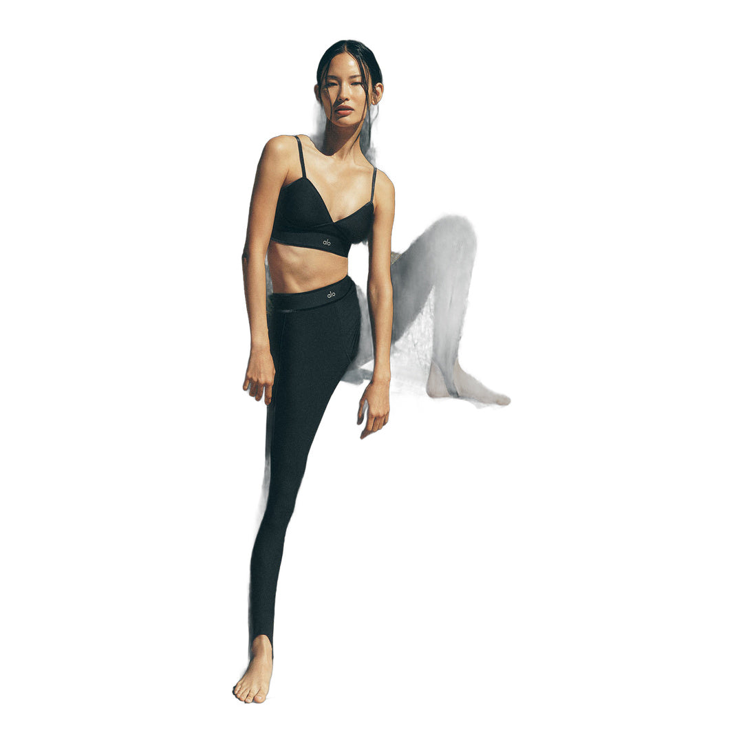 alo Airlift High-Waist Love Language Stirrup Legging - Black