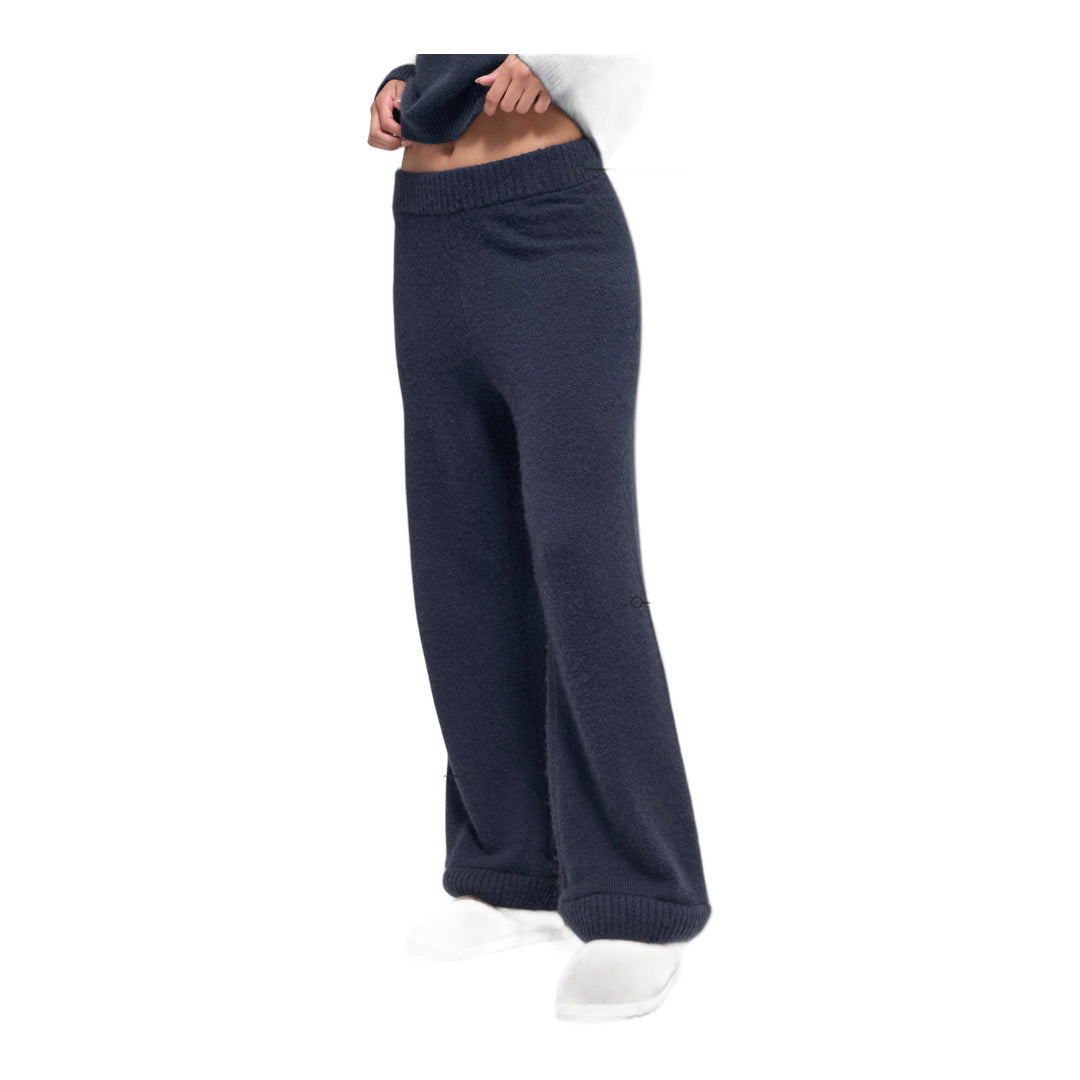 alo Wool Cashmere High-Waist New Class Wide Leg Pant - Navy
