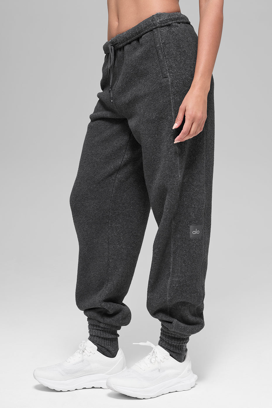 alo Polar Fleece High-Waist Retreat Jogger - Dark Heather Grey