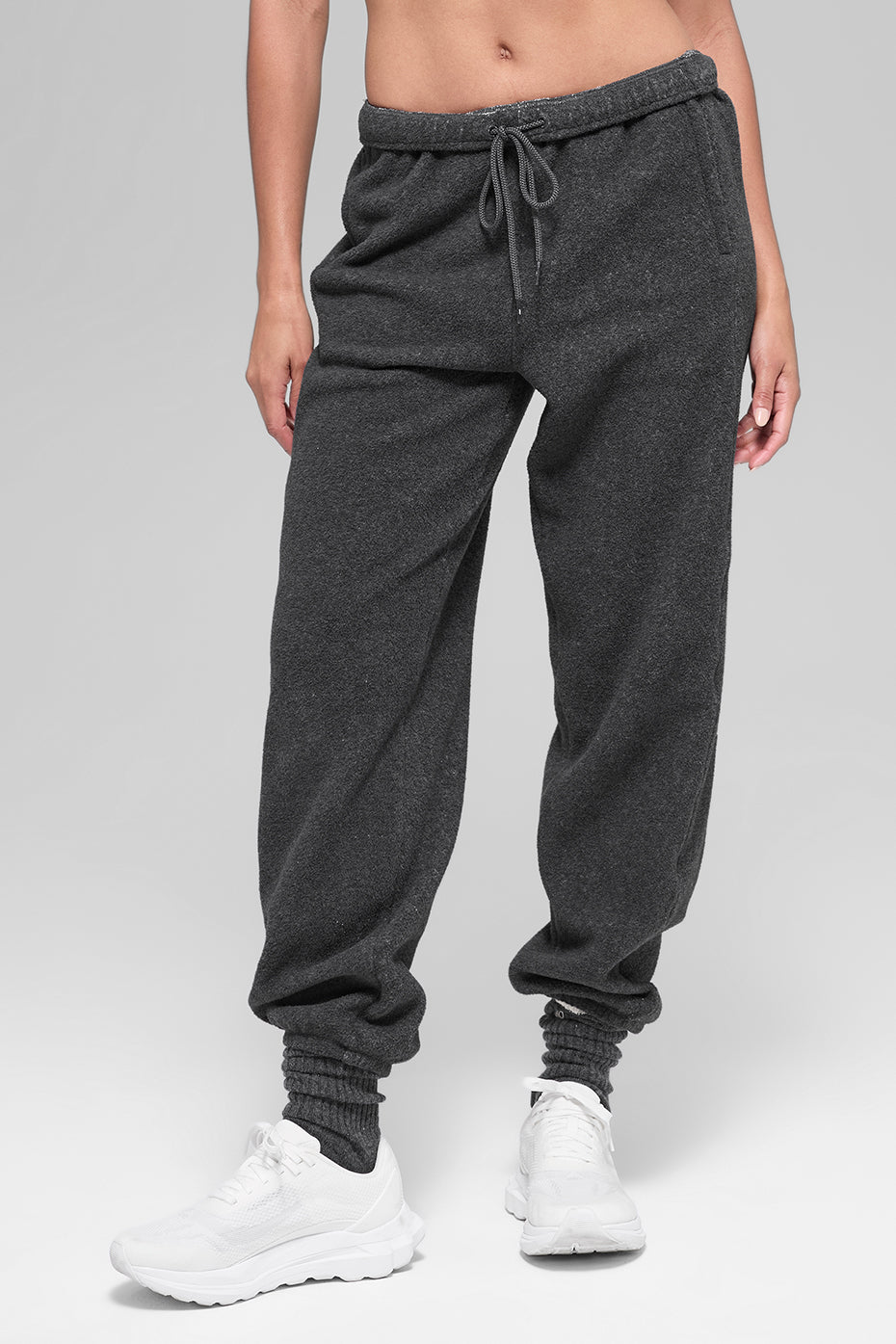 alo Polar Fleece High-Waist Retreat Jogger - Dark Heather Grey