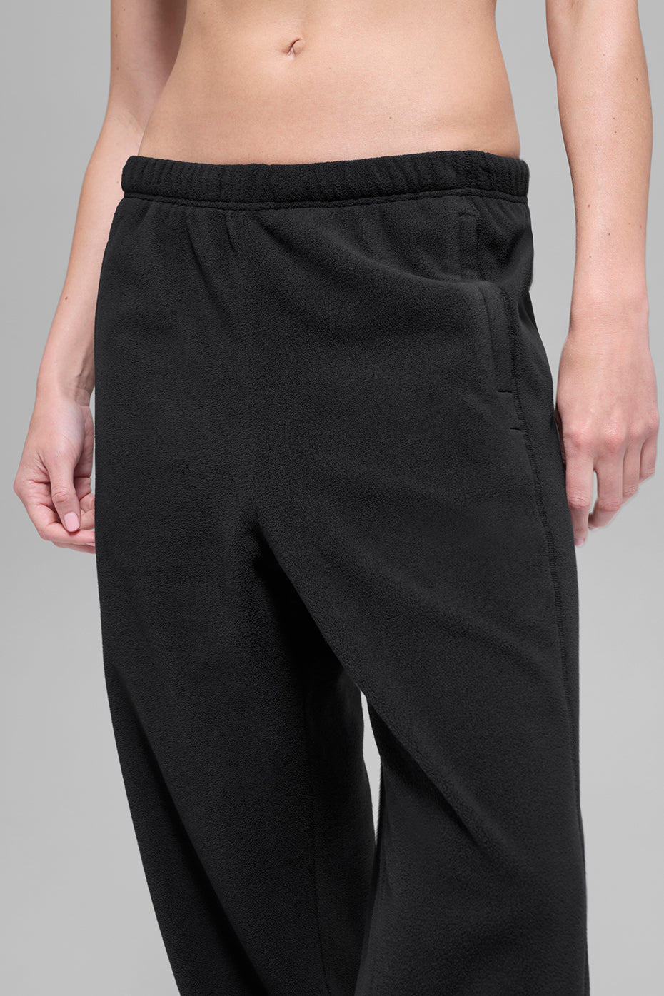 alo Polar Fleece High-Waist Retreat Jogger - Black