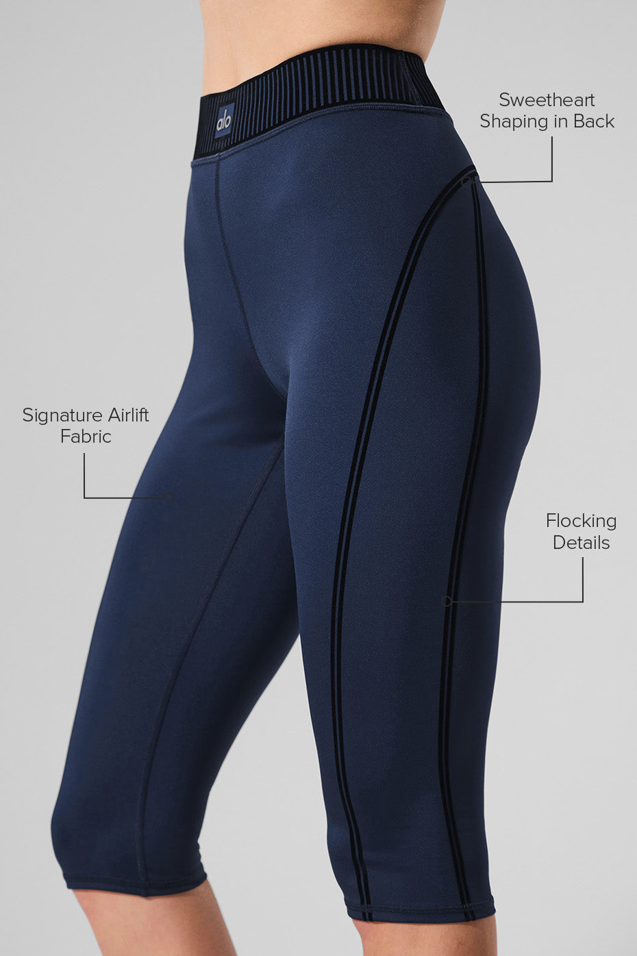 alo Airlift High-Waist Line Up Capri - Navy