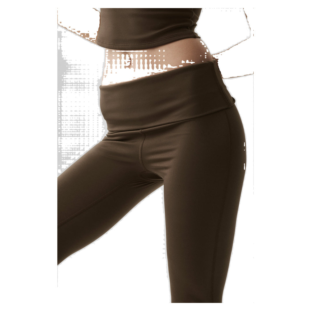 ALO ALO Softsculpt Foldover Flare Legging (Regular) - Espresso