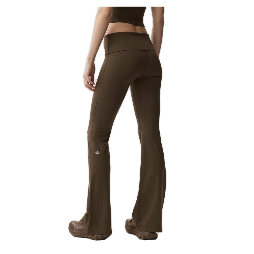 ALO ALO Softsculpt Foldover Flare Legging (Regular) - Espresso