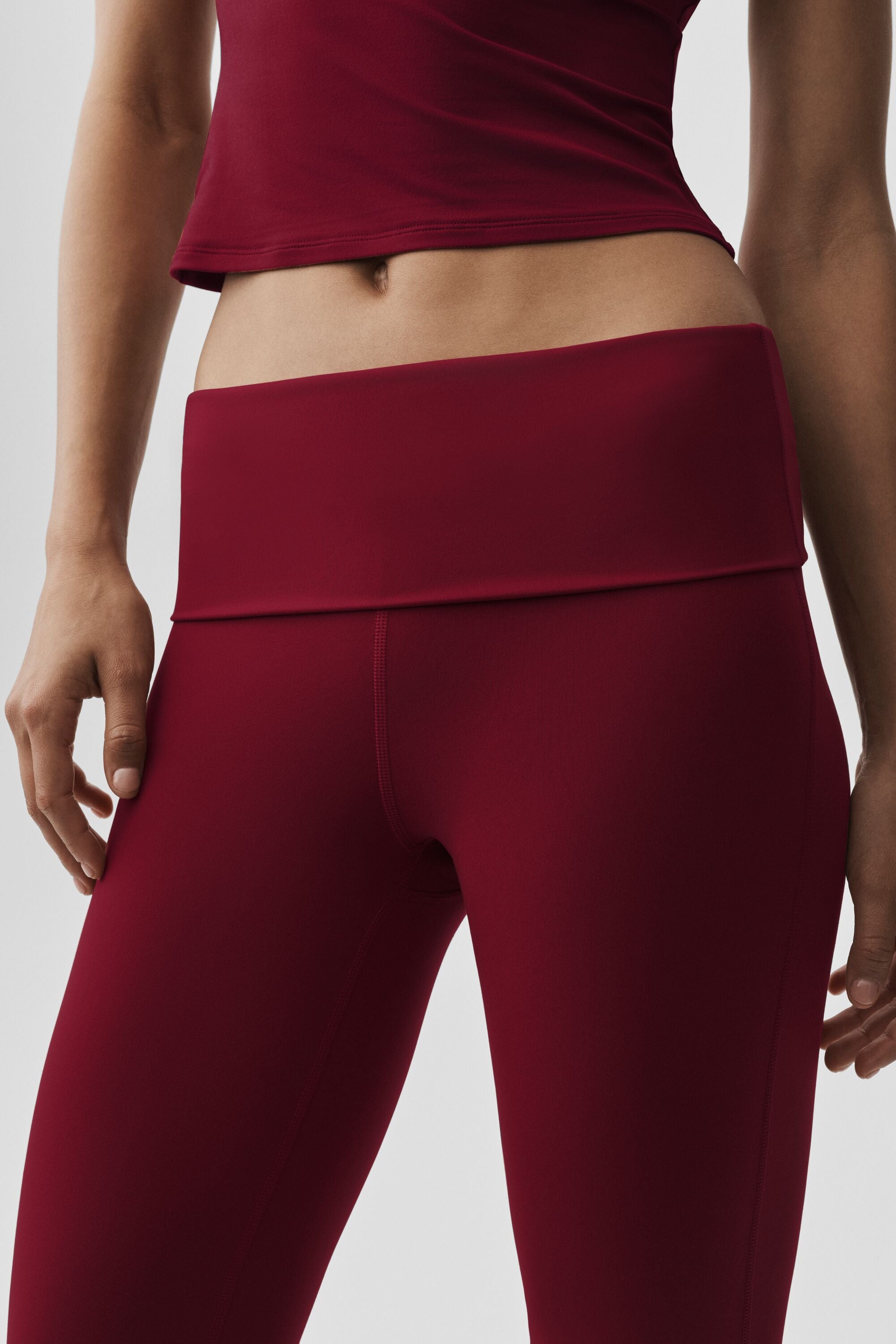 alo ALO Softsculpt Foldover Flare Legging - Summer Romance Red