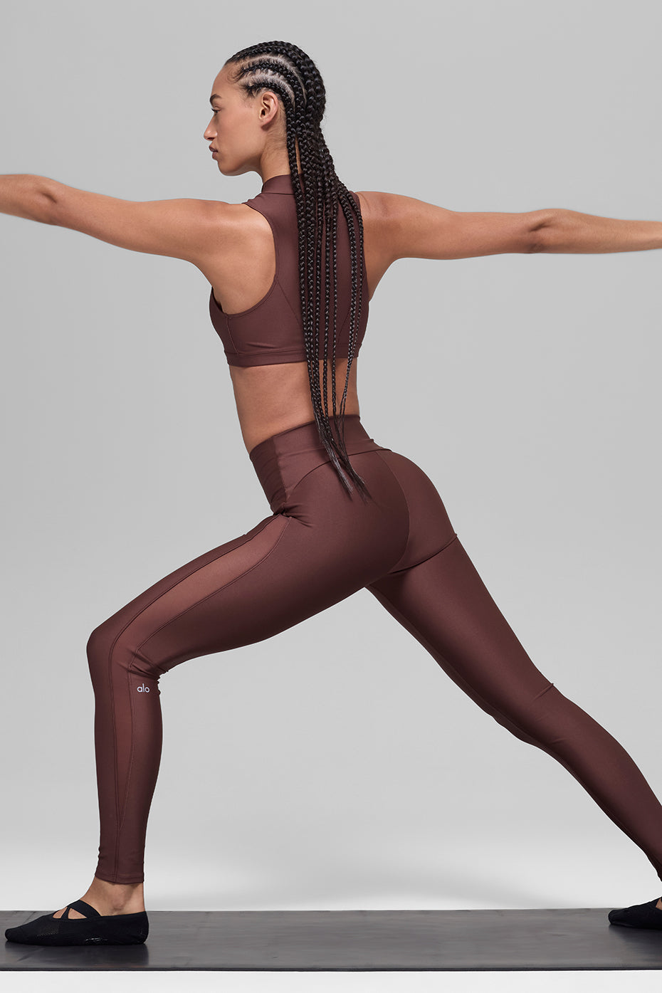 alo Airlift High-Waist Mesh Infatuation Legging - Brownstone