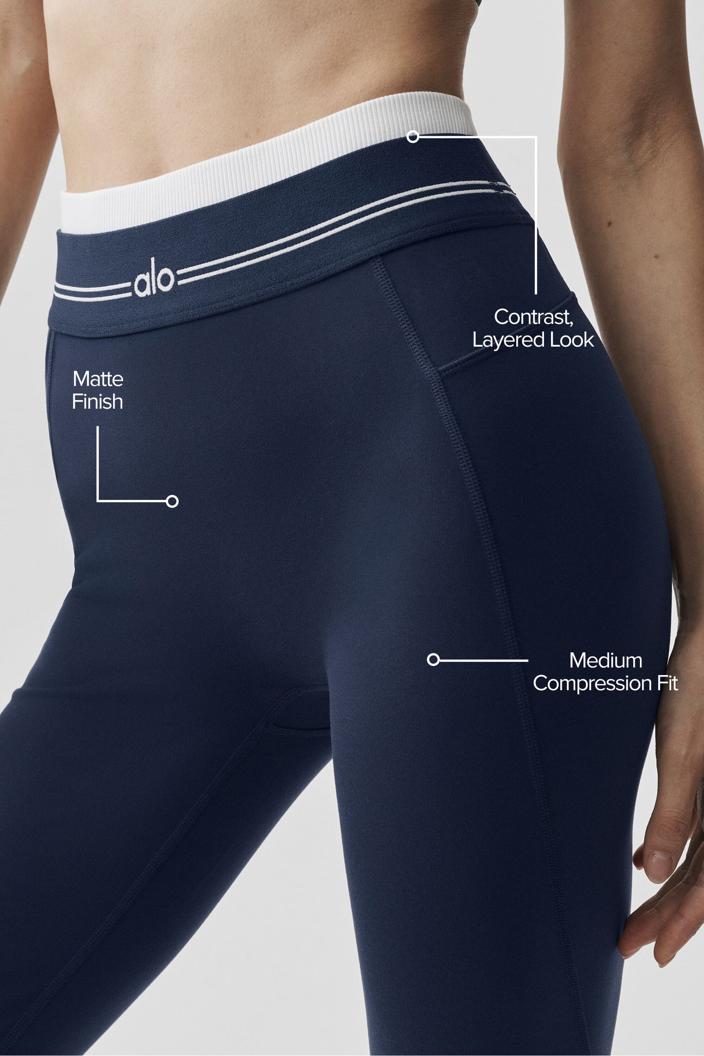 alo Airbrush High-Waist 7/8 Better Together Legging - Navy/White