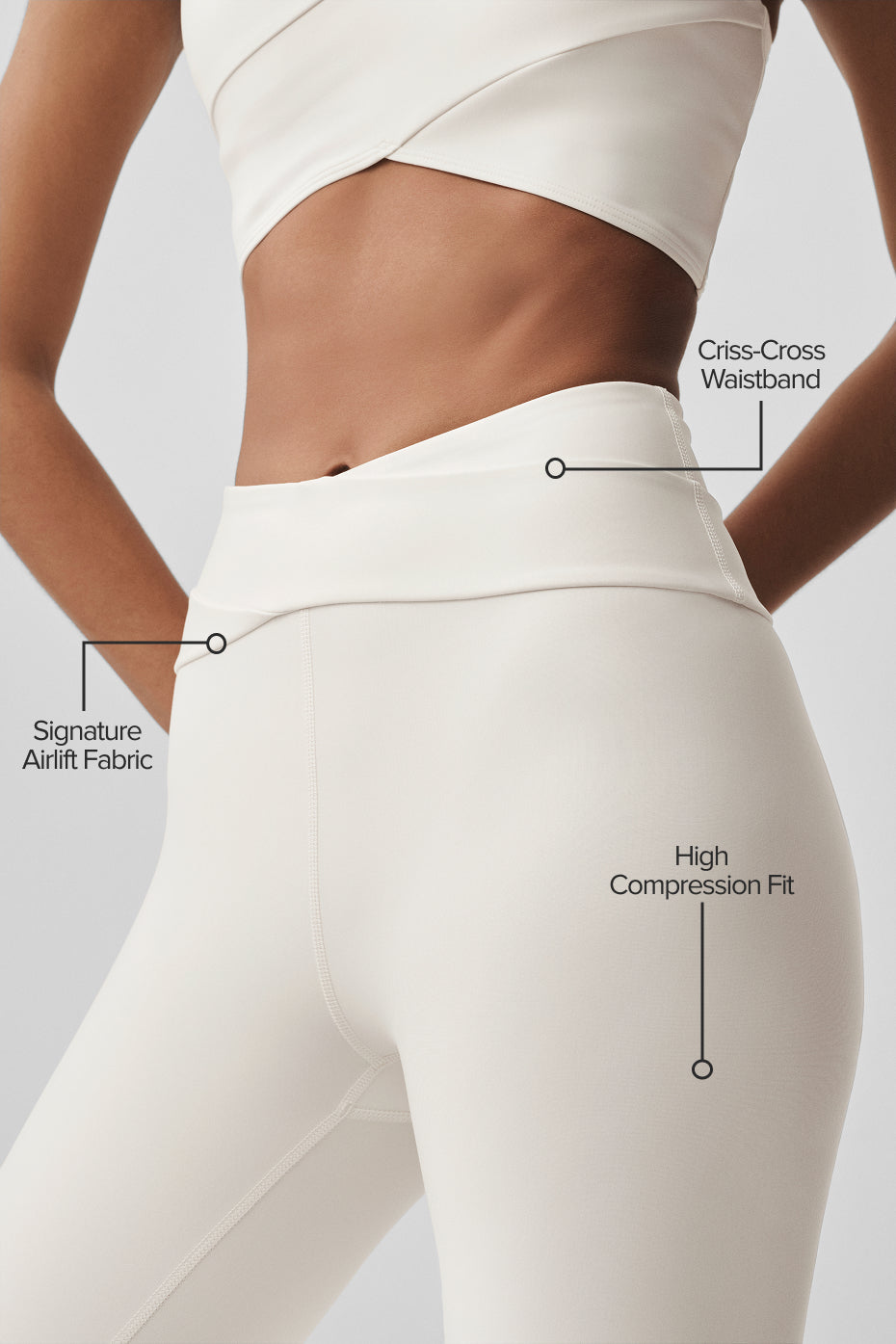 alo Airlift High-Waist 7/8 Horizon Legging - Ivory