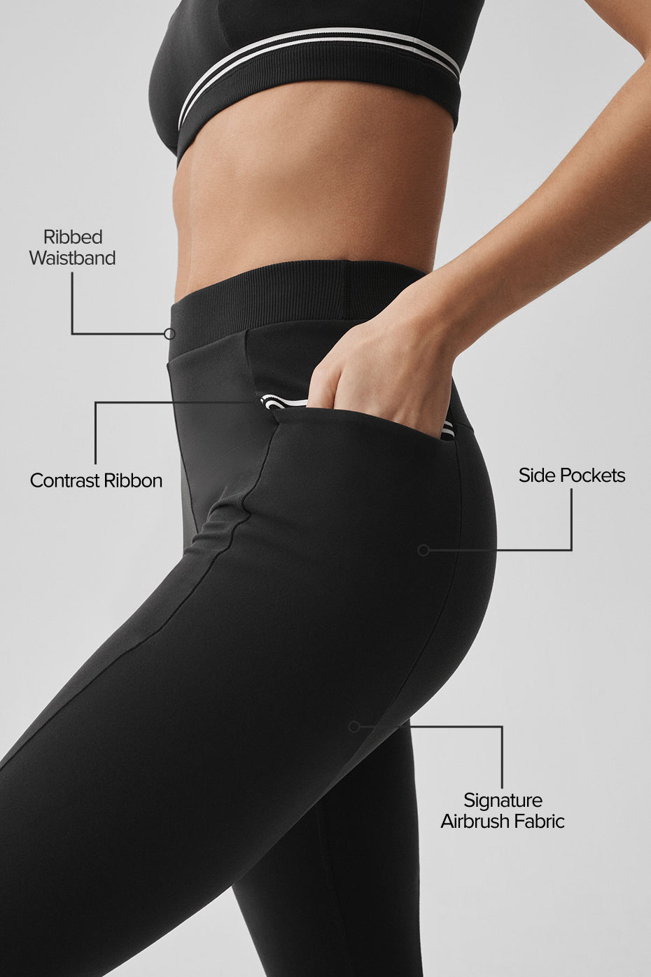 alo Airbrush High-Waist Fast Track Legging - Black/White