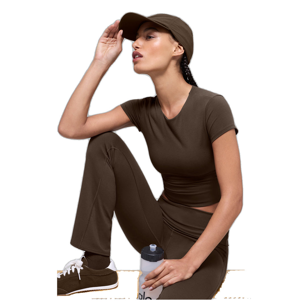 ALO ALO Softsculpt Foldover Flare Legging (Short) - Espresso