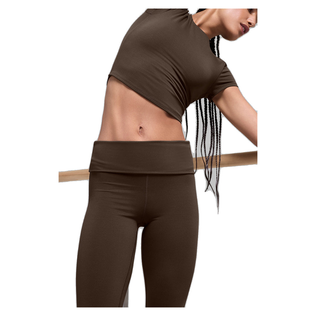 ALO ALO Softsculpt Foldover Flare Legging (Short) - Espresso