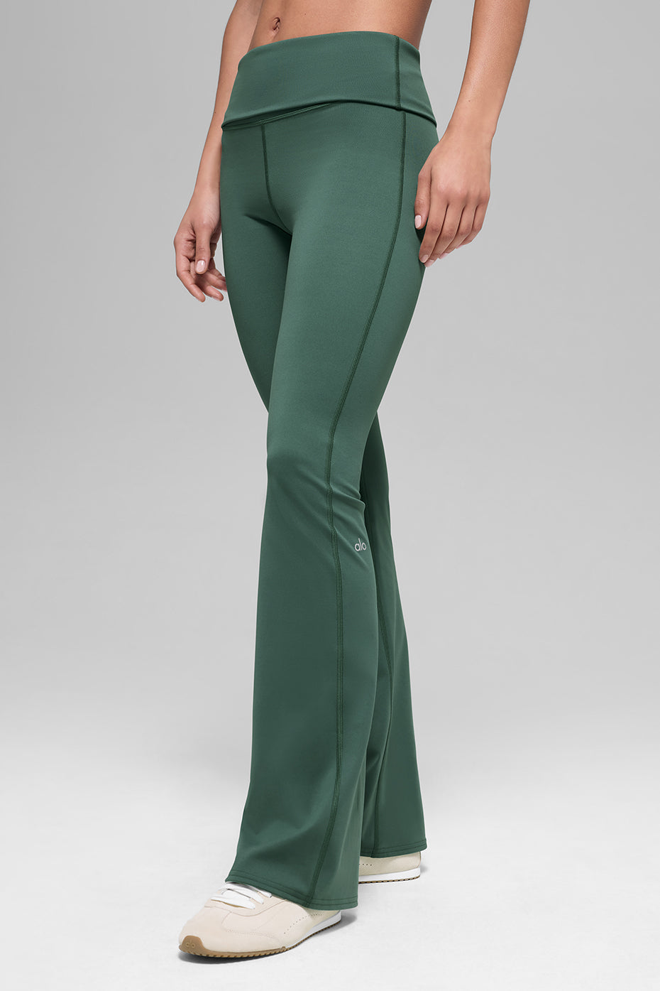 alo ALO Softsculpt 7/8 Foldover Flare Legging - Clover Green