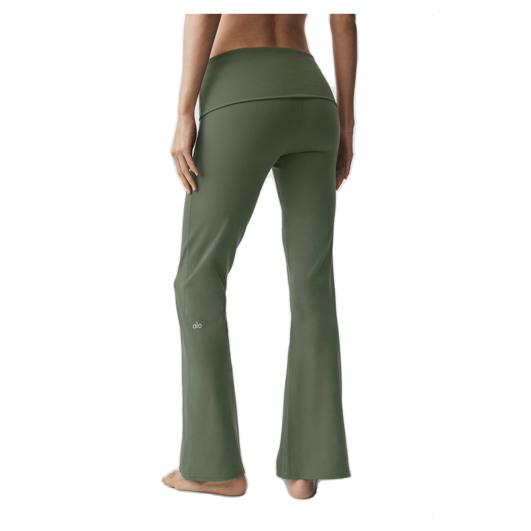 ALO ALO Softsculpt Foldover Flare Legging (Short) - Bamboo Green