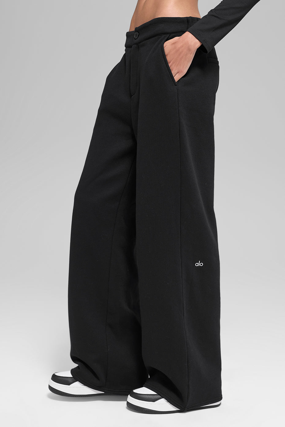 alo High-Waist Sweatpant Trouser - Black