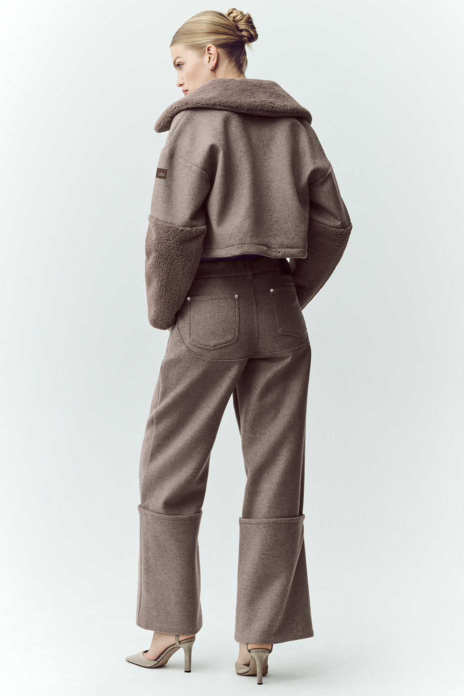 alo Wool Blend Nightcap Wide Leg Pant - Alpine Cocoa Heather
