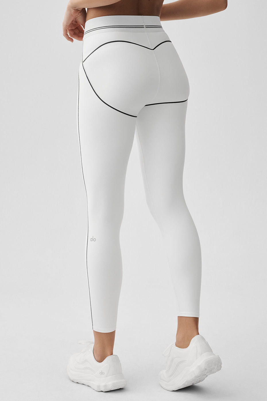 alo Airbrush High-Waist 7/8 Heart Throb Legging - White/Black
