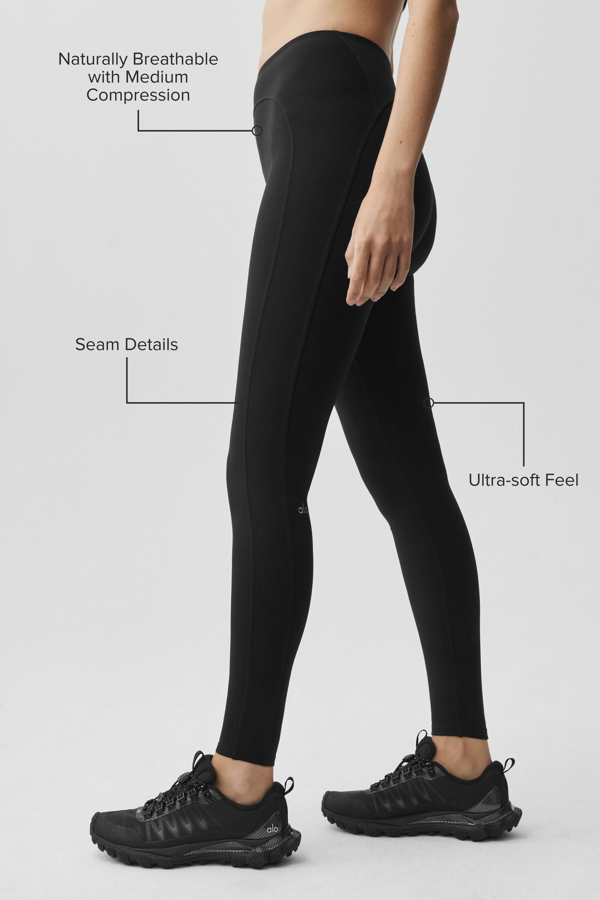 alo ALO Softsculpt High-Waist 7/8 Superset Legging - Black