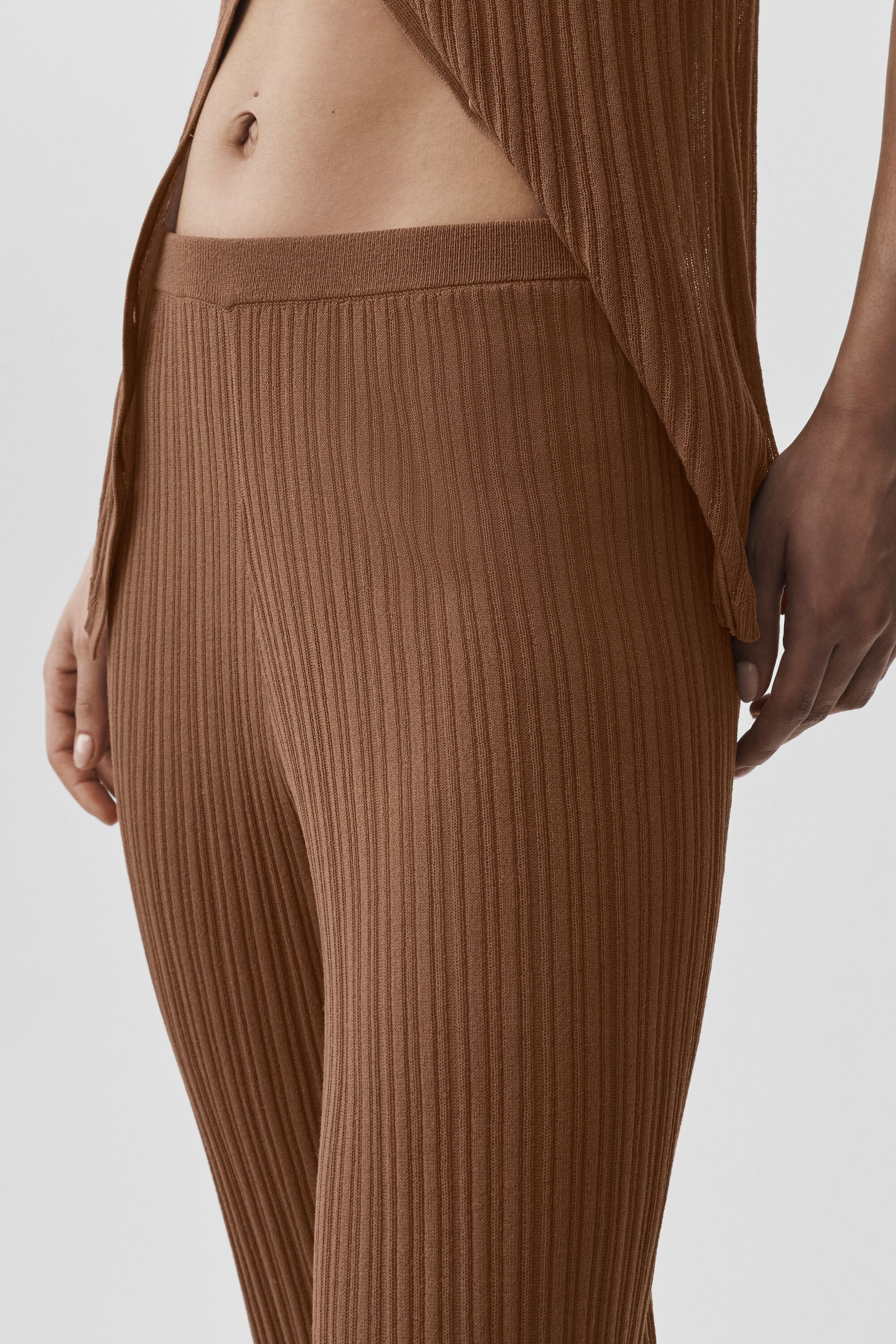 alo Sweater High-Waist Sunlit Straight Leg Pant - Sun Kissed Brown