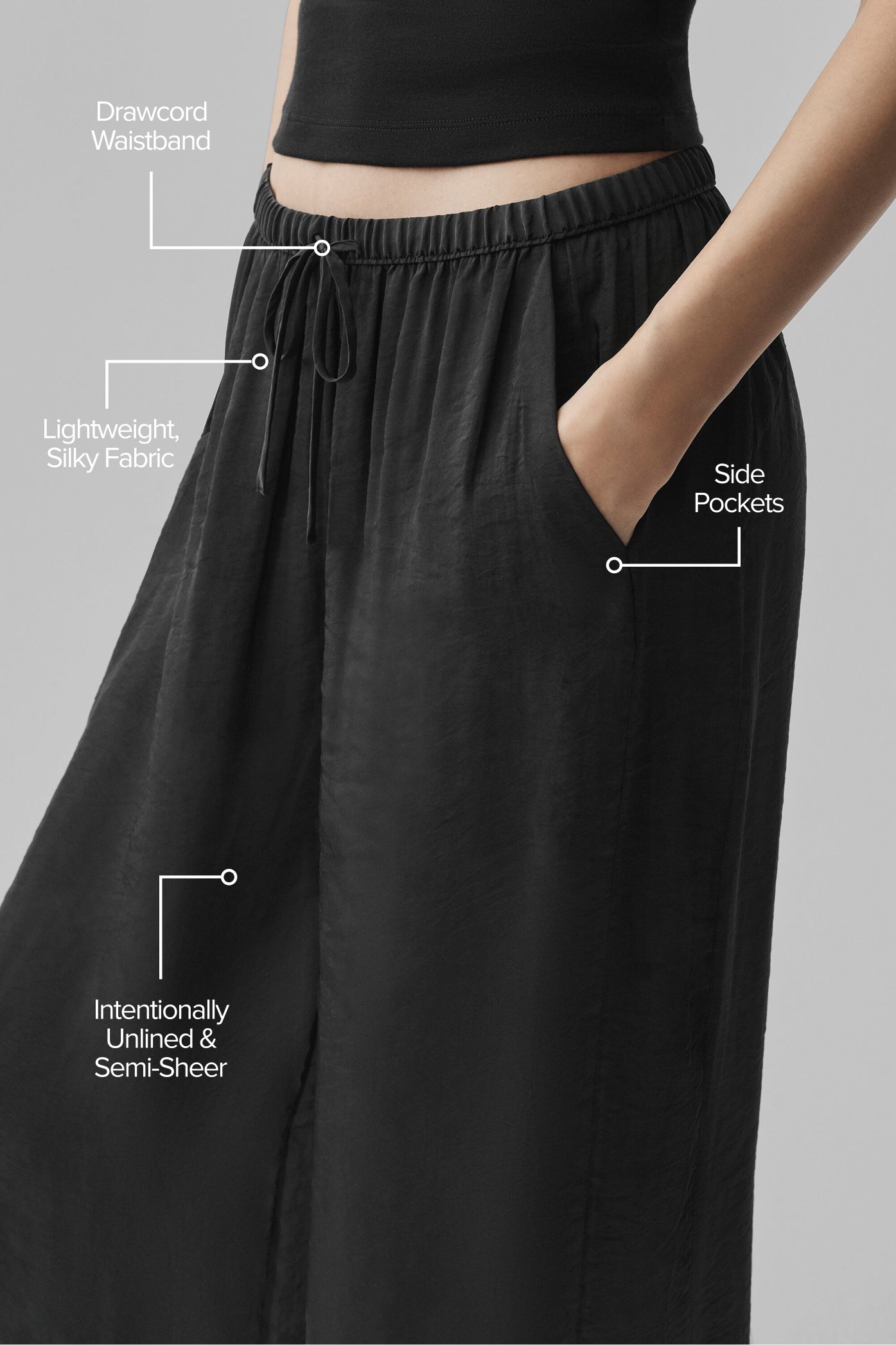alo Semi-Sheer Golden Hour High-Waist Straight Leg Pant - Black