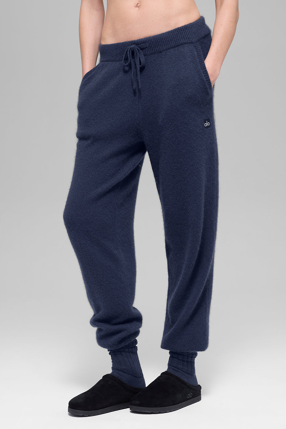 alo Wool Cashmere High-Waist New Class Jogger - Navy