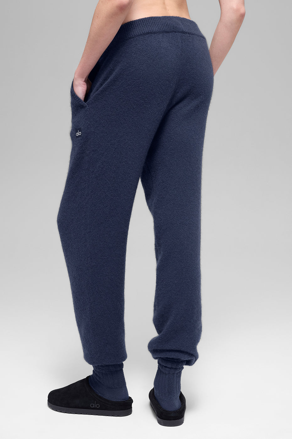 alo Wool Cashmere High-Waist New Class Jogger - Navy
