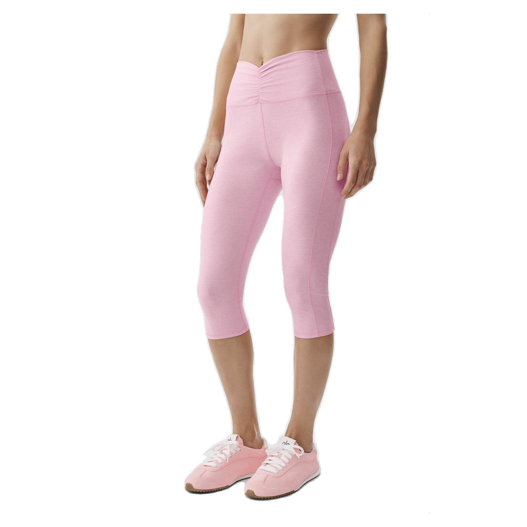 ALO Alosoft High-Waist Intuition Capri - Pink Marshmallow Heather