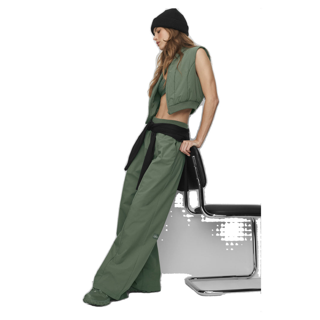 ALO High-Waist Momentum Straight Leg Pant - Bamboo Green