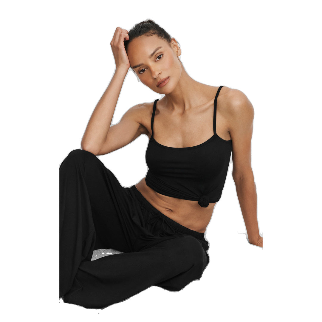 ALO Alosoft Mid-Rise Finesse Wide Leg Sweatpant - Black
