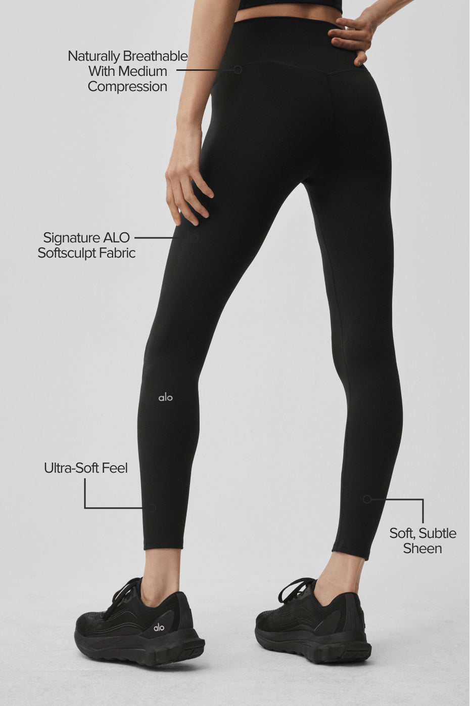 alo ALO Softsculpt High-Waist 7/8 Legging - Black
