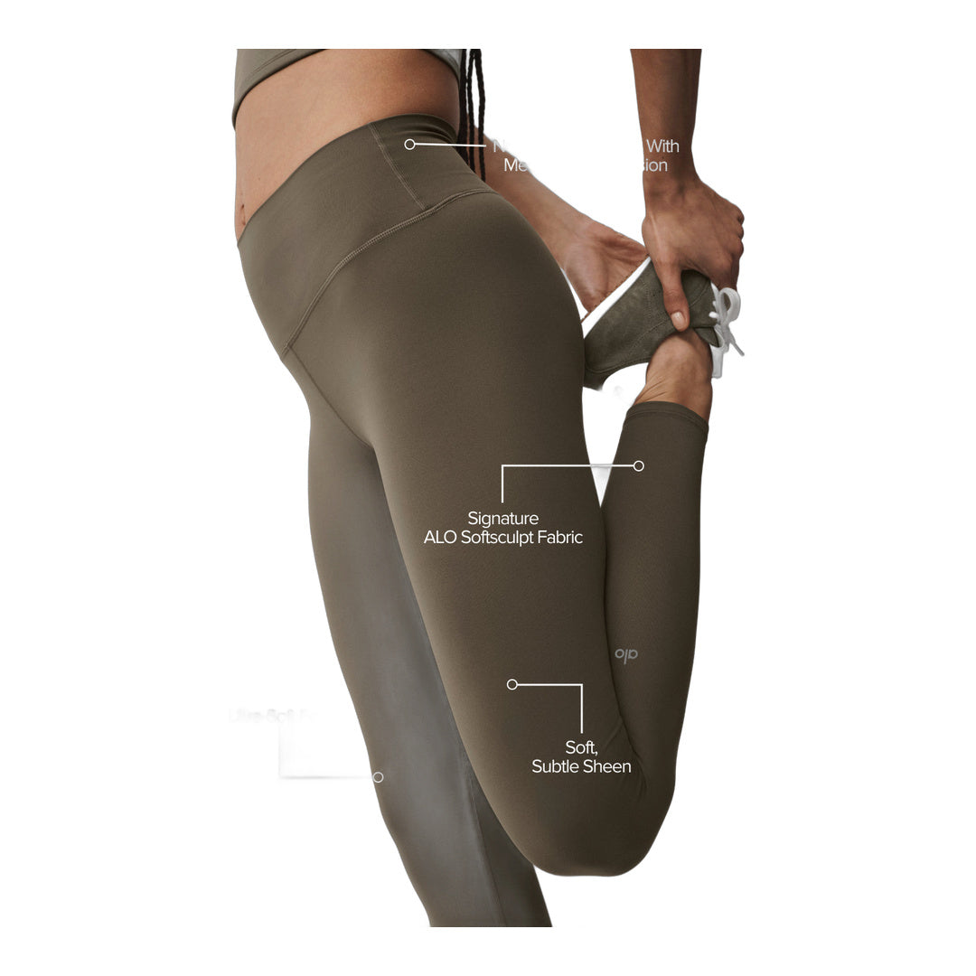 alo ALO Softsculpt High-Waist 7/8 Legging - Olive Tree