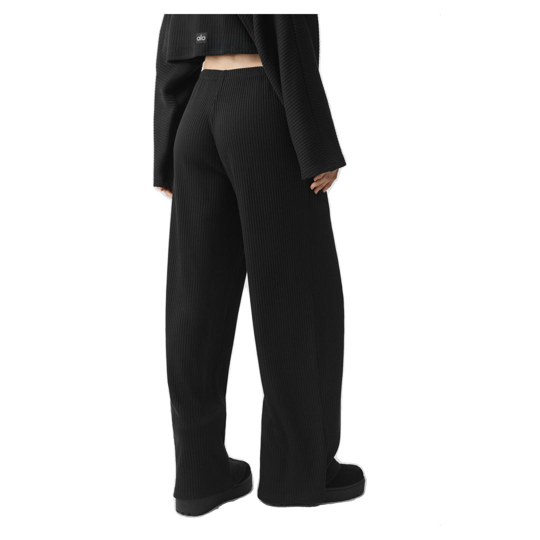 ALO Ribbed Mid-Rise Reset Pant - Black