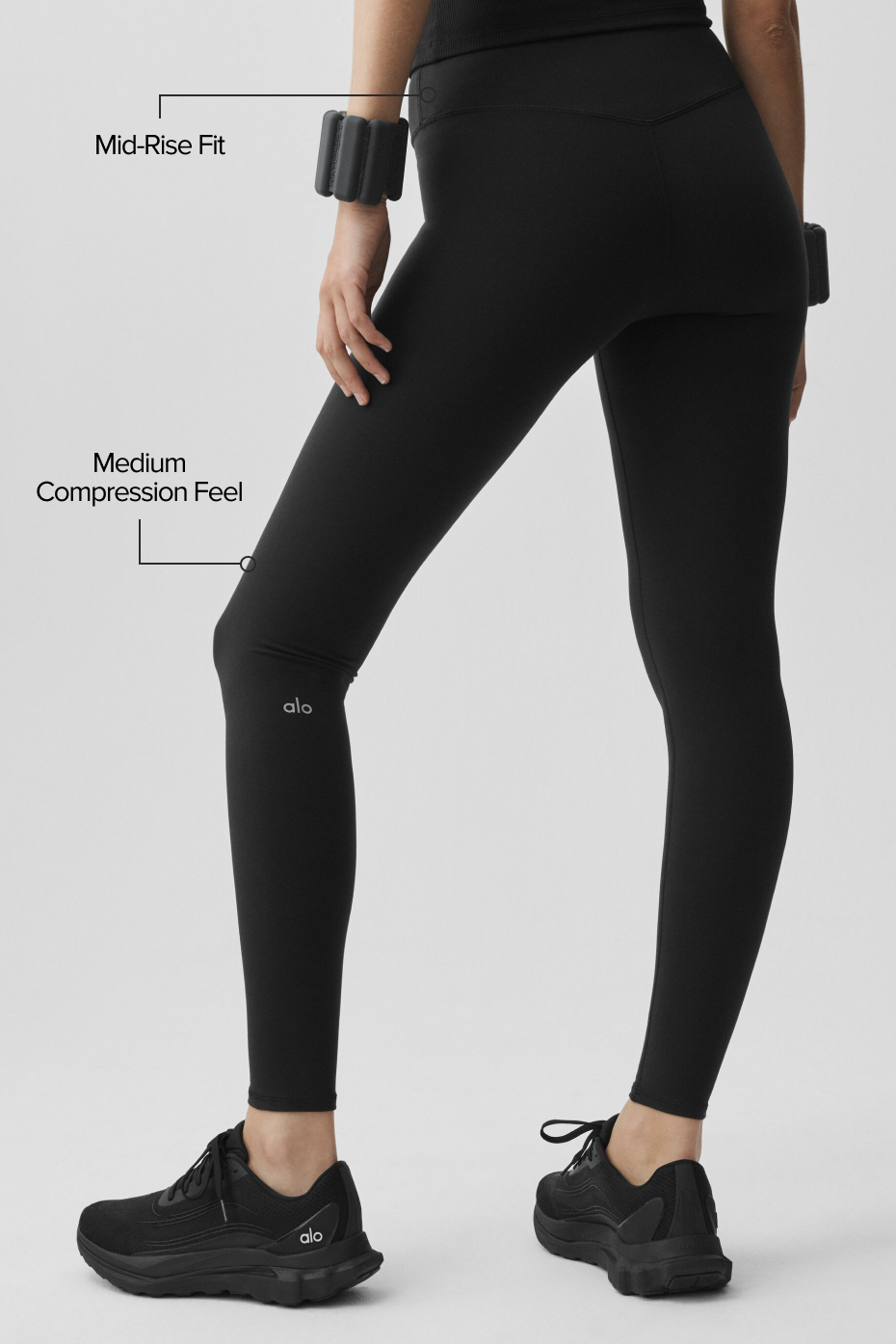 alo Airbrush Mid-Rise Legging - Black