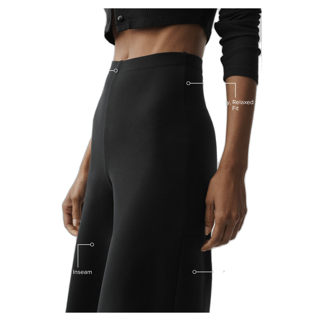 ALO Airbrush High-Waist Wide Leg Pant (Regular) - Black