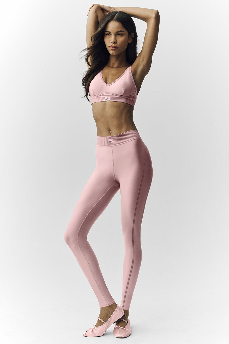 alo Airlift Line Up Mirage 7/8 Legging - Pink Champagne