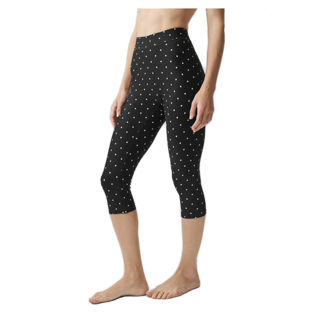 ALO Airlift Polka Dot High-Waist Iconic 90's Capri - Black/White