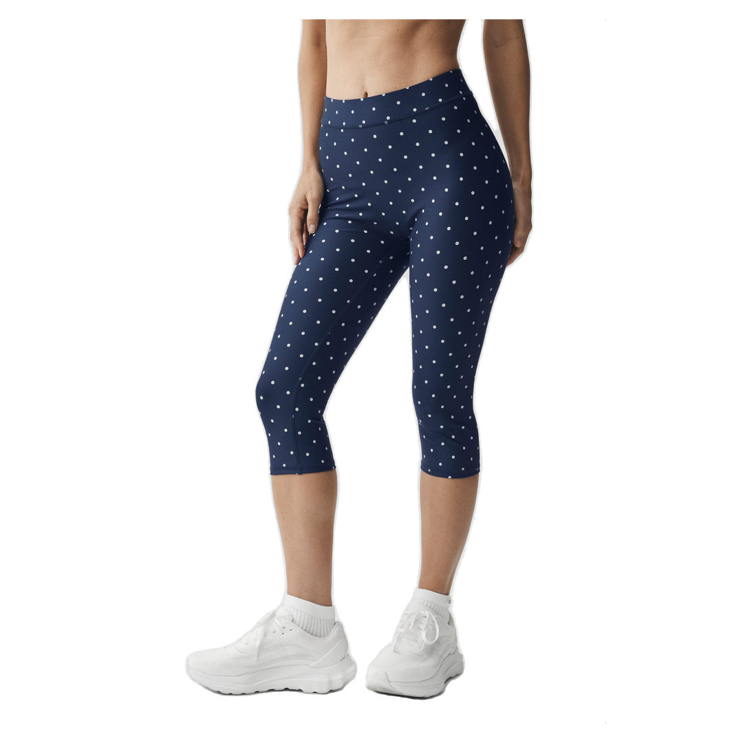ALO Airlift Polka Dot High-Waist Iconic 90's Capri - Navy/White