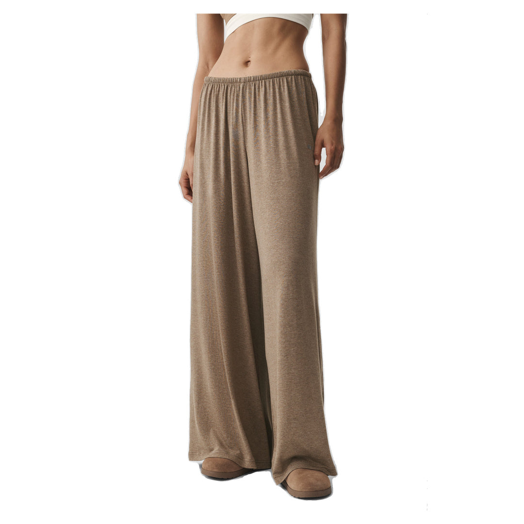 ALO Semi Sheer High-Waist Oasis Wide Leg Pant (Regular) - Java Brown Heather