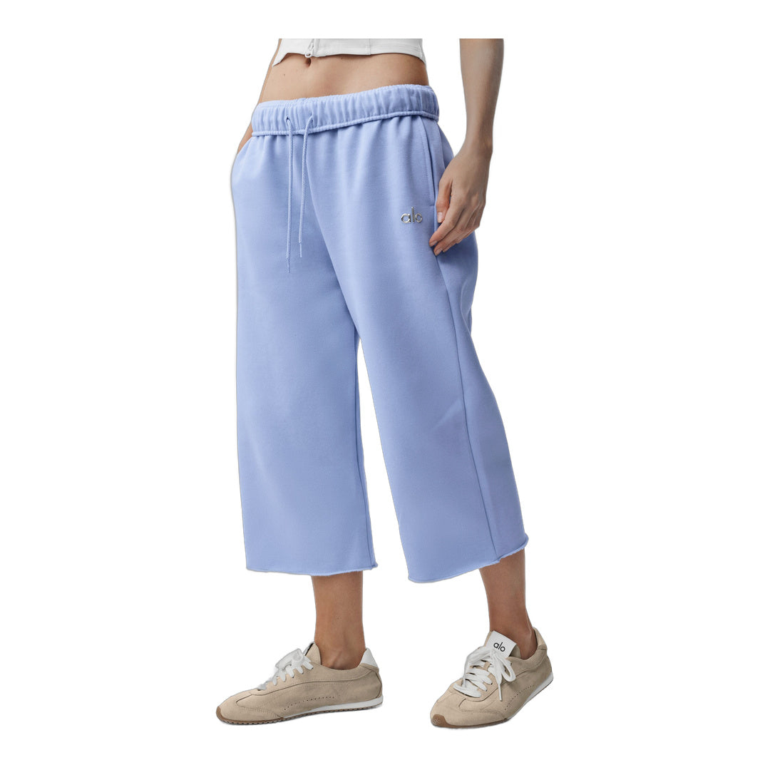 alo Accolade Cutoff Sweatpant - Light Provence Blue
