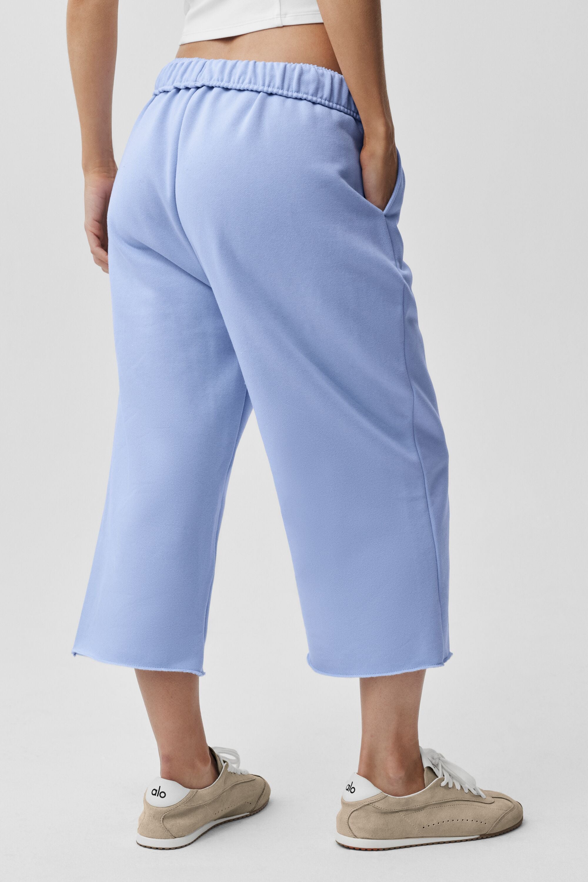 alo Accolade Cutoff Sweatpant - Light Provence Blue