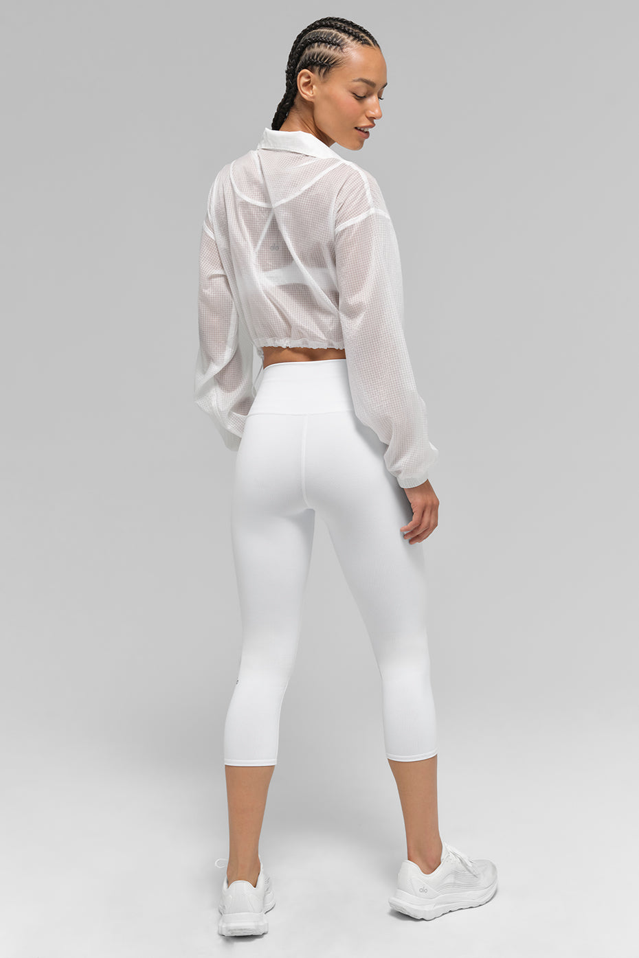 alo High-Waist Airbrush Capri - White