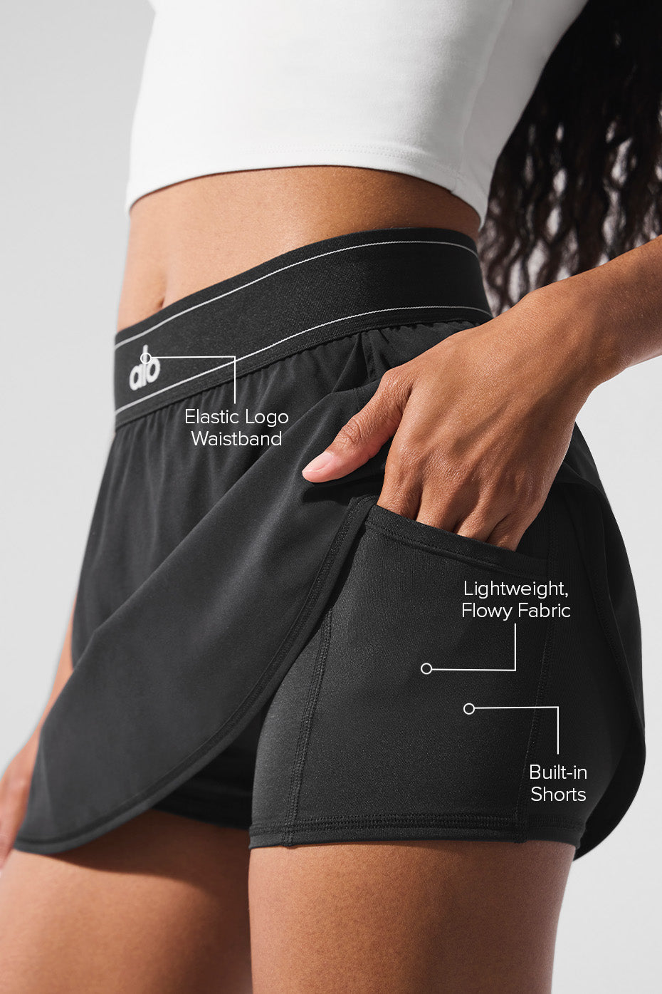 alo Match Point Tennis Skirt - Black