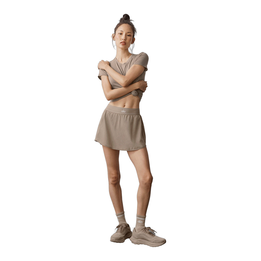 alo Match Point Tennis Skirt - Gravel