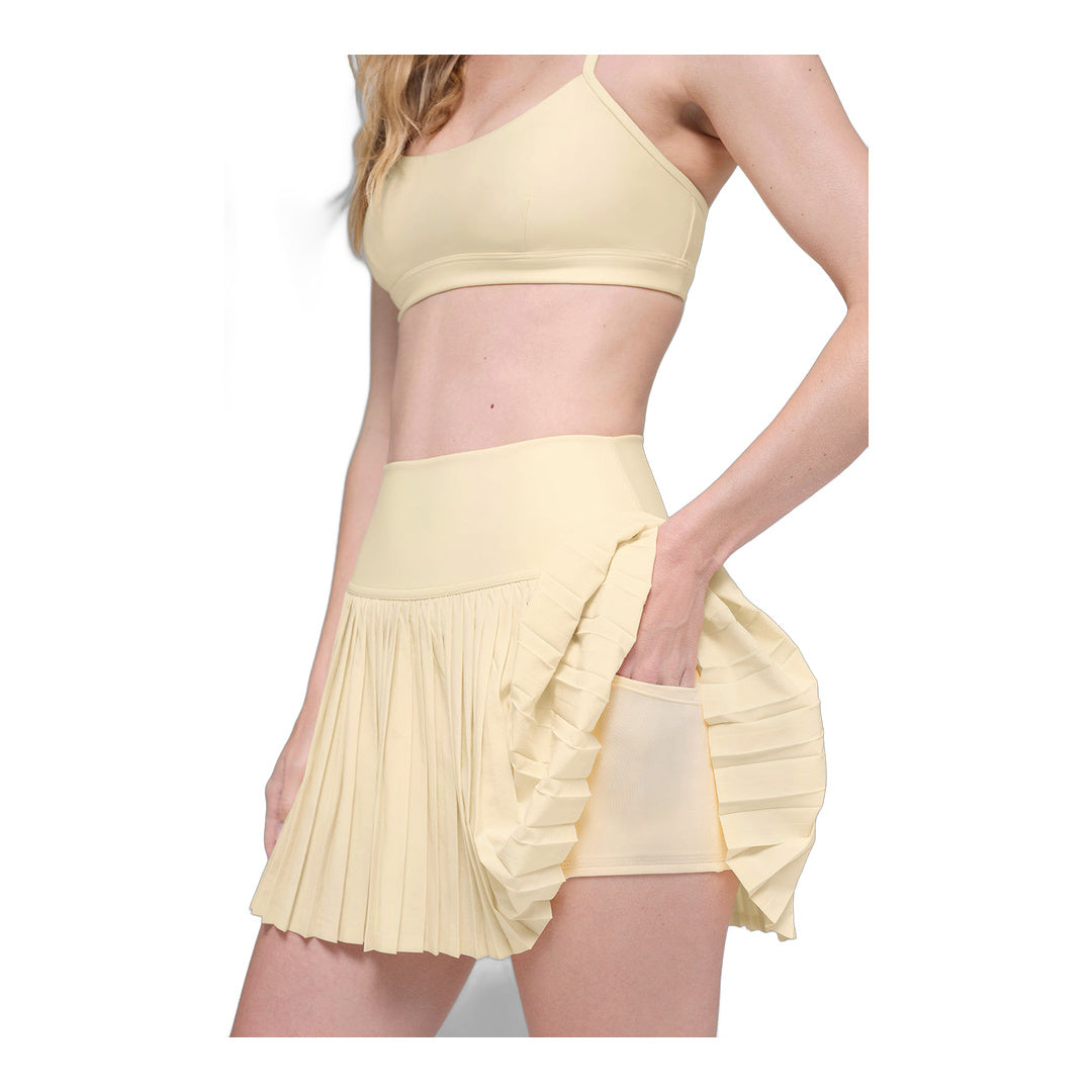 alo Grand Slam Tennis Skirt - Candlelight Yellow