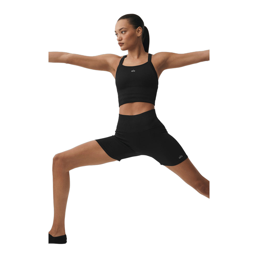alo 5" Seamless Ribbed Favorite Short - Black
